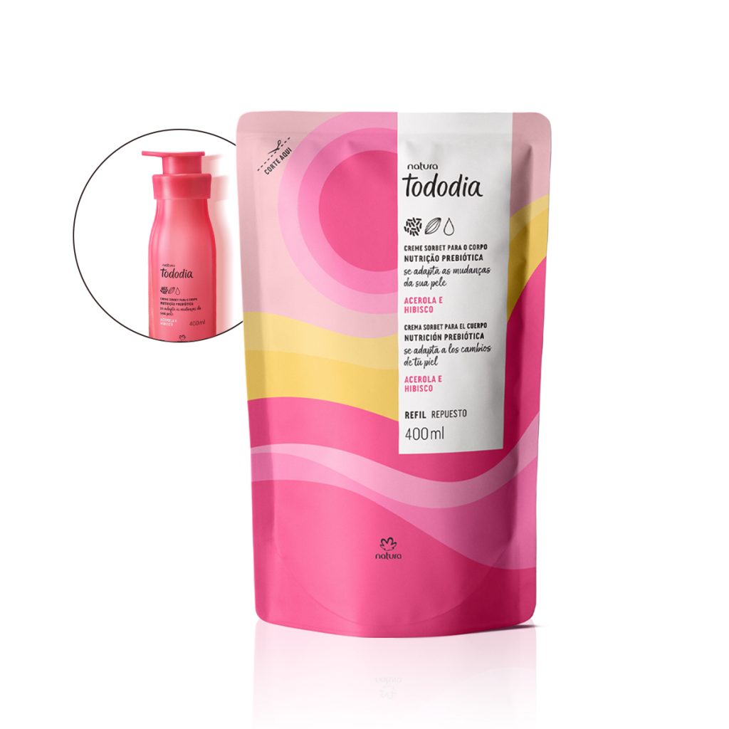 Refil Creme Sorbet Desodorante Nutritivo para o Corpo Tododia Acerola e Hibisco