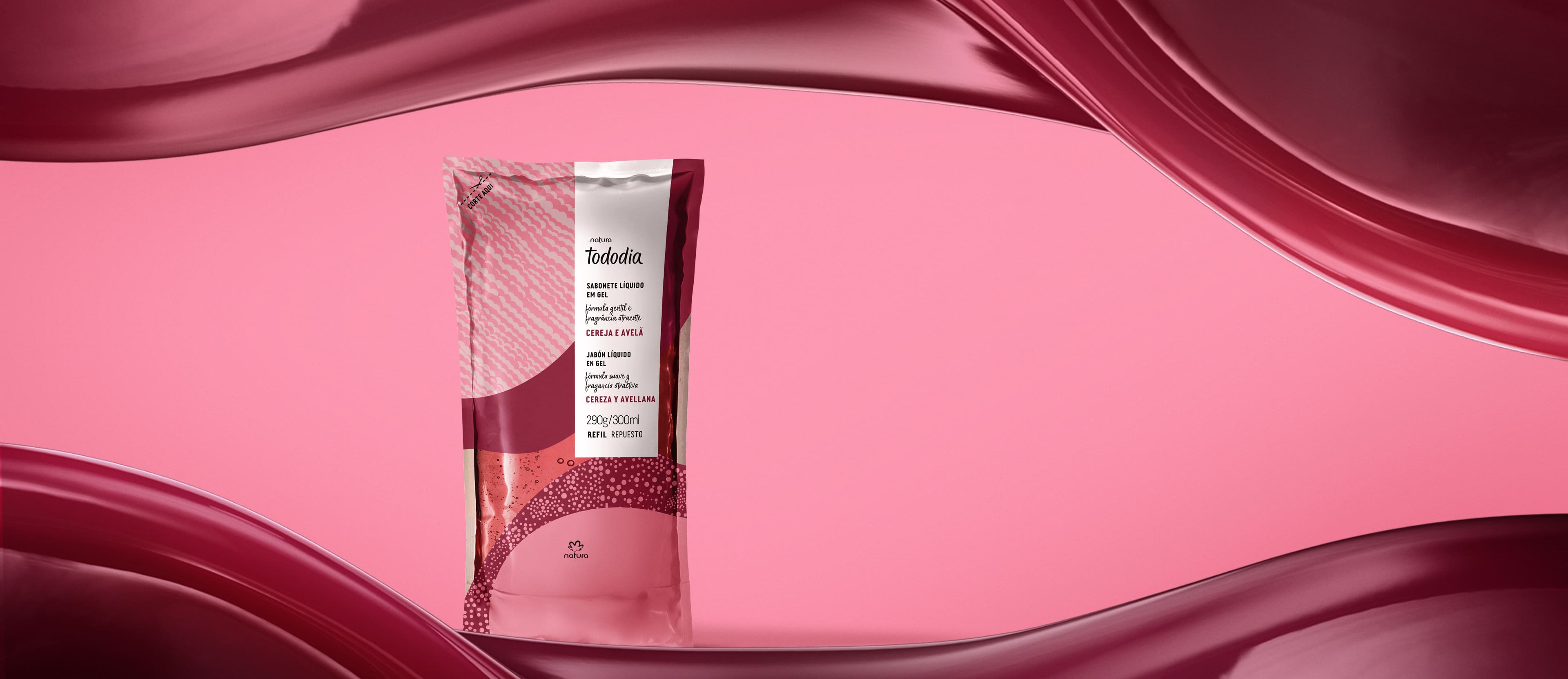Refil Sabonete Liquido em Gel Tododia Cereja e Avela