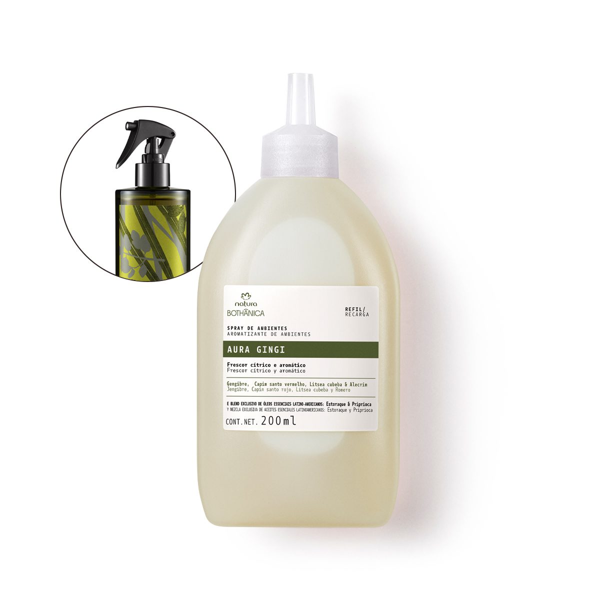 Refil Spray de Ambientes Bothanica Aura Gingi 200 ml