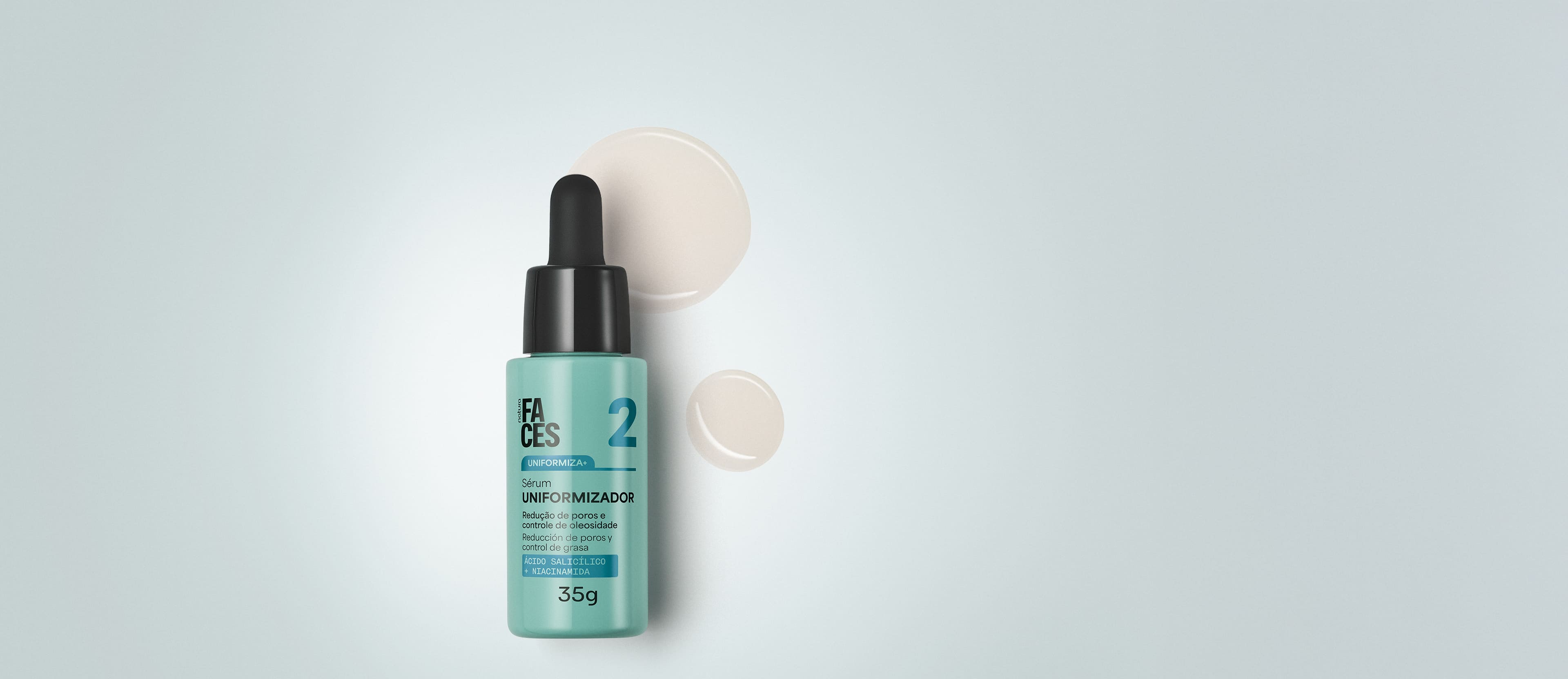 Sérum Facial Uniformizador Uniformiza+ Faces em ação