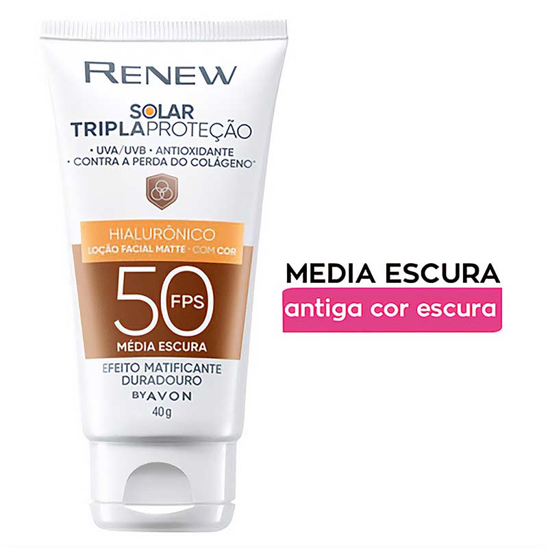 Protetor Solar Renew Com Cor Media FPS 50