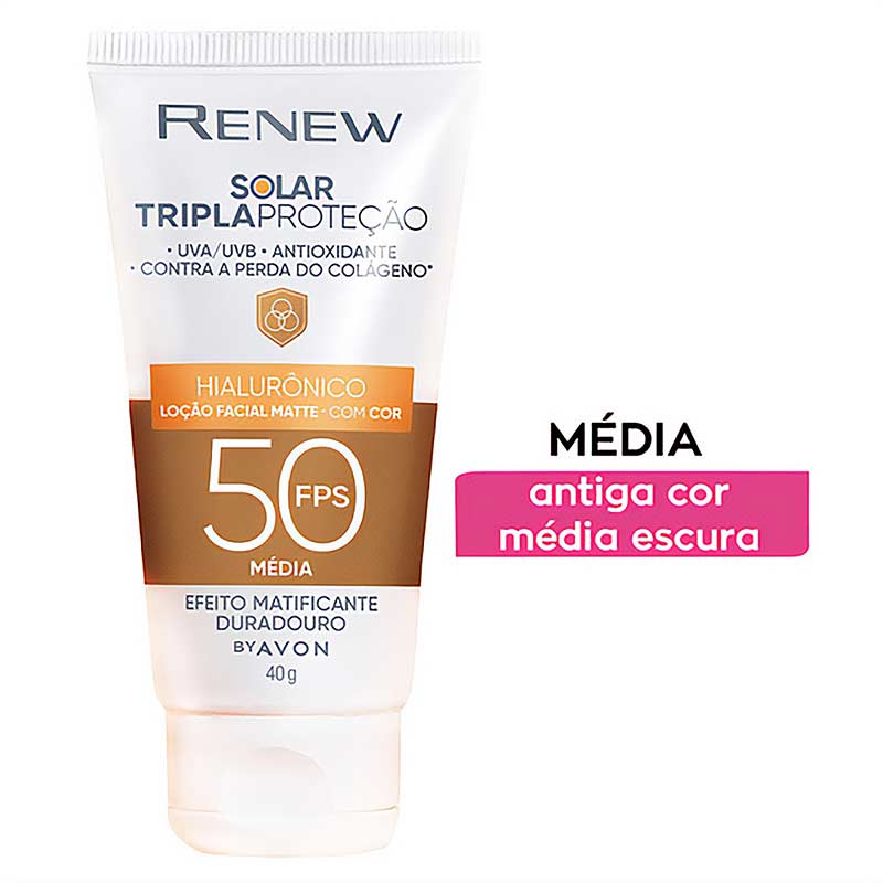 Protetor Solar Renew Com Cor Média FPS 50