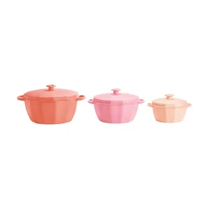Kit 3 Panelas de Micro-ondas Candy Rosa
