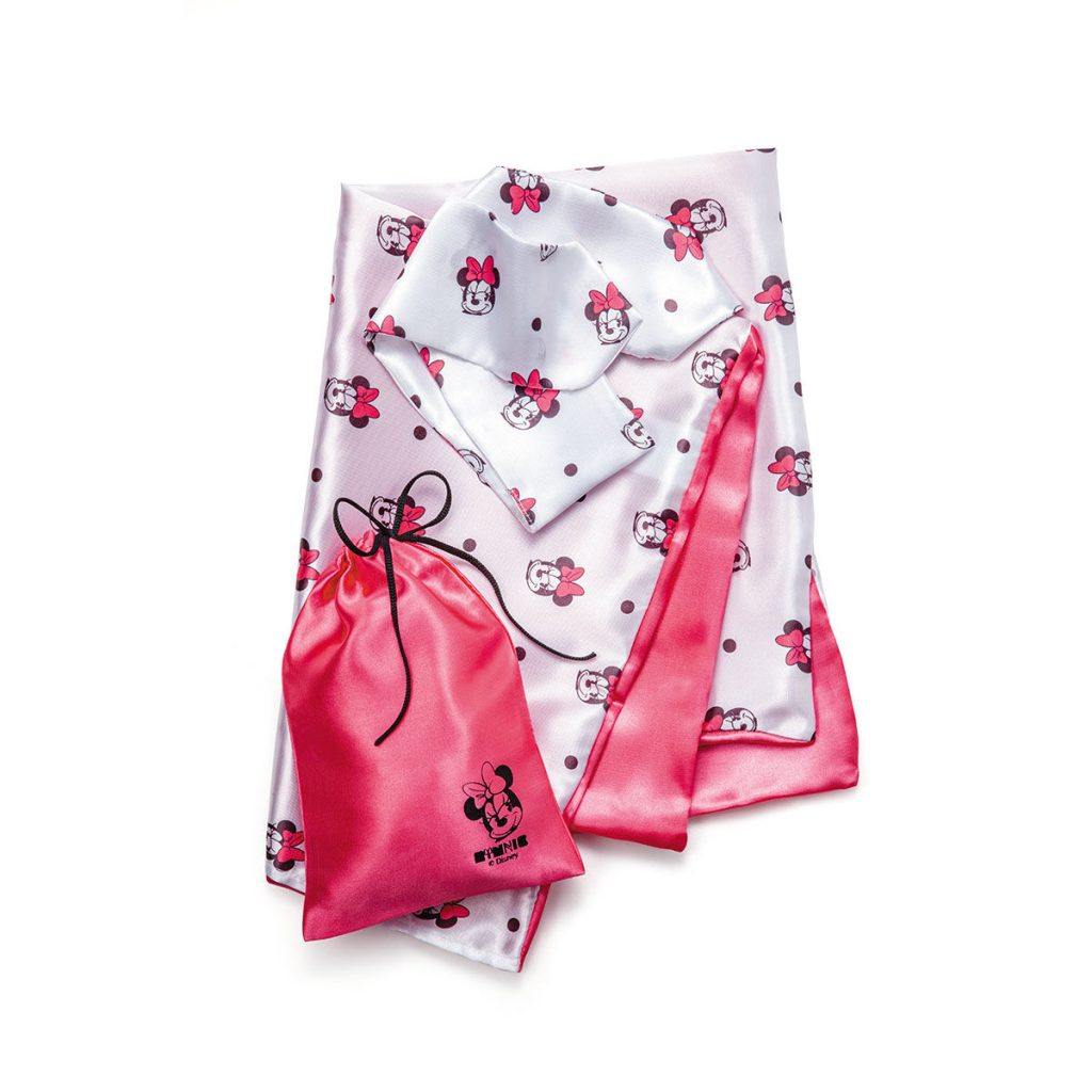 Kit Minnie Cetim Rosa – Travesseiro, Faixa E Bolsa
