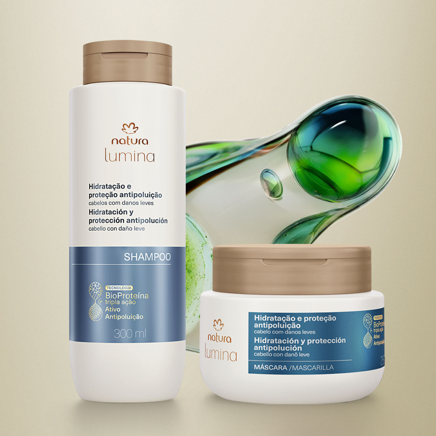 1775140942 833 Kit Shampoo e Mascara Hidratacao e Protecao Antipoluicao Lumina