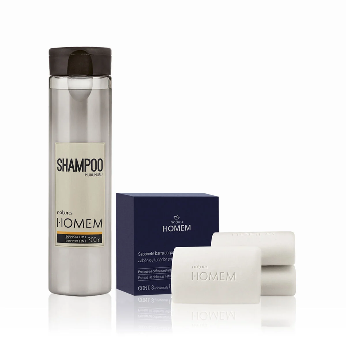 Kit Natura Homem Shampoo 2 em 1 e Sabonete (2 produtos) 4 1776228035 129 Kit Natura Homem Shampoo 2 em 1 e Sabonete 2