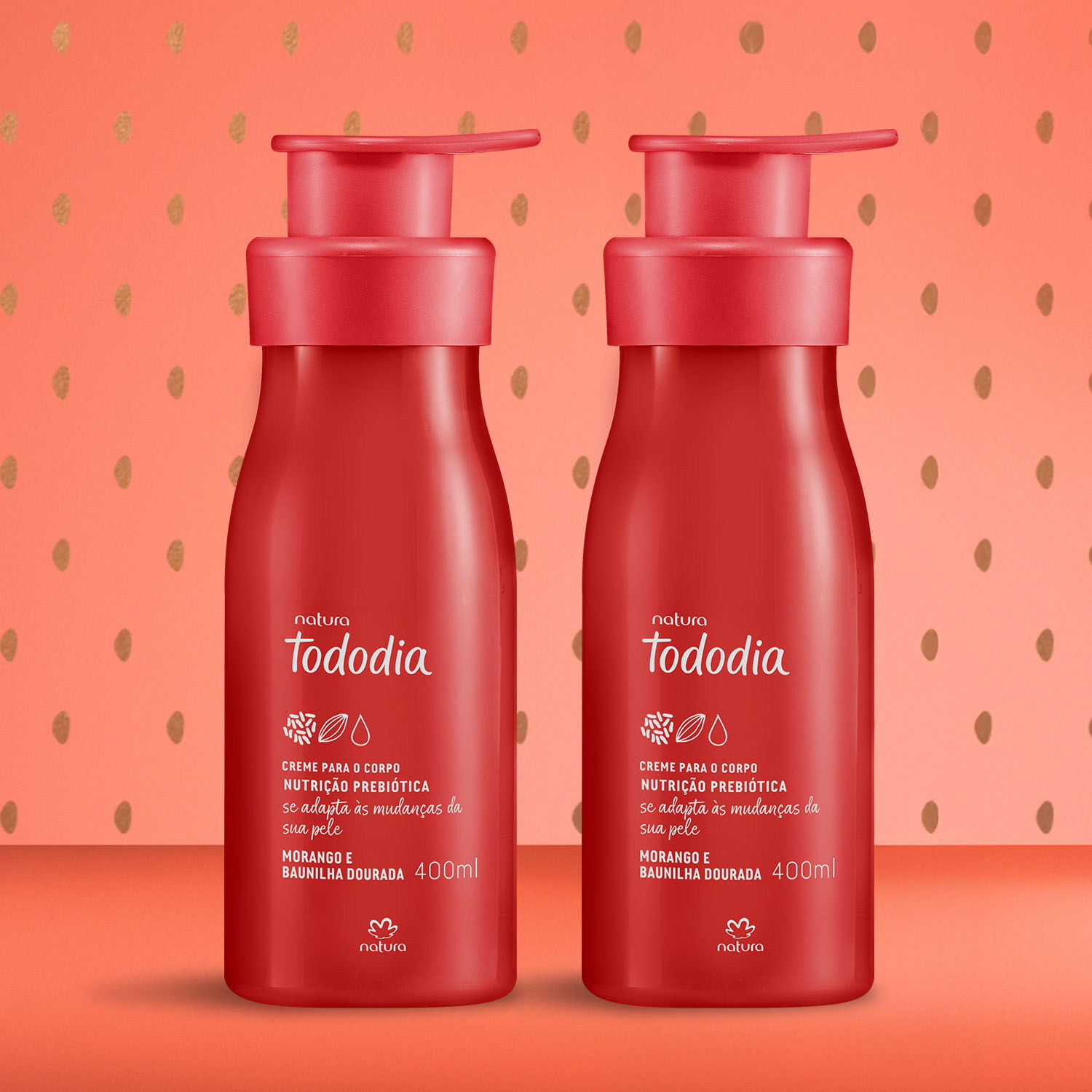 1776244663 832 Kit Creme Corporal Tododia Morango e Baunilha Dourada 2 unidades