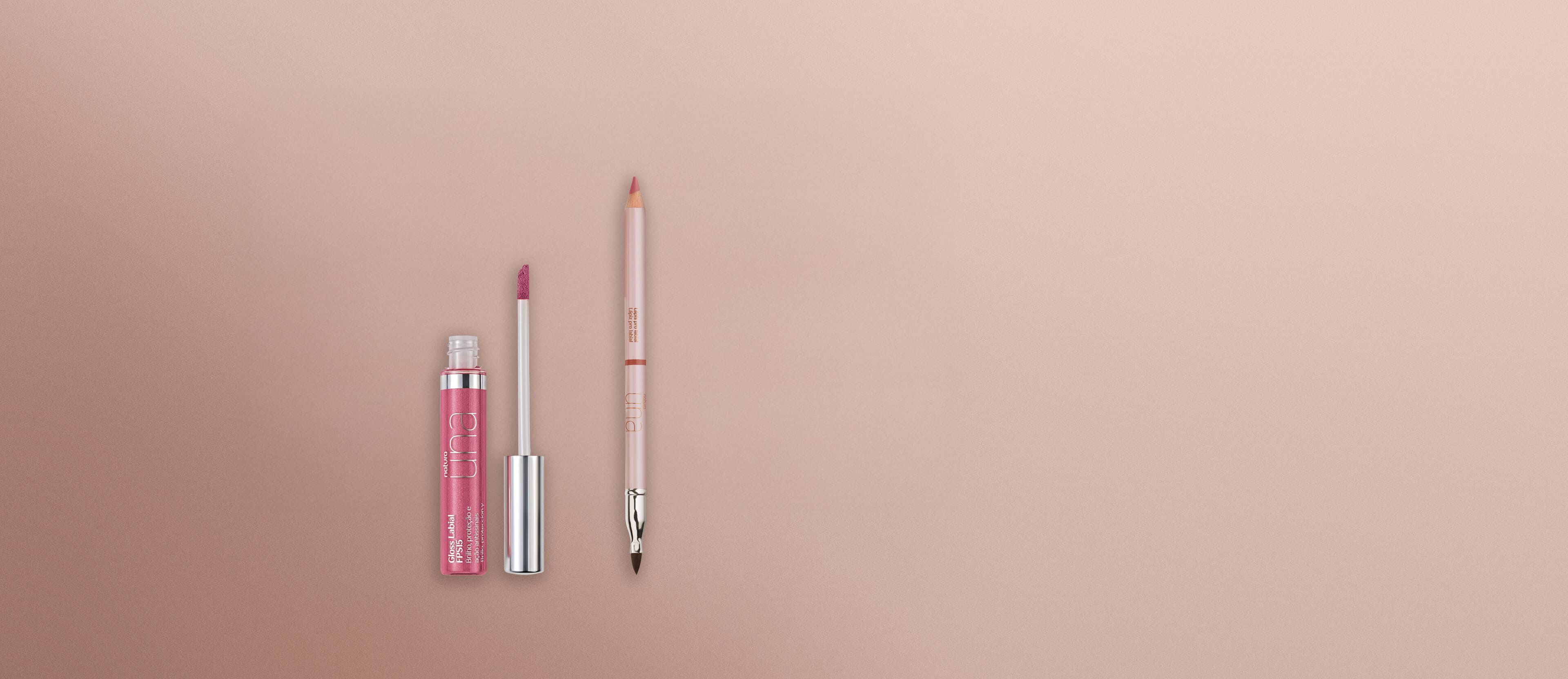 Kit Una Gloss Pink 100 com Lápis Rosê (2 produtos) 3 1776255626 873 Kit Una Gloss Pink 100 com Lapis Rose 2 produtos