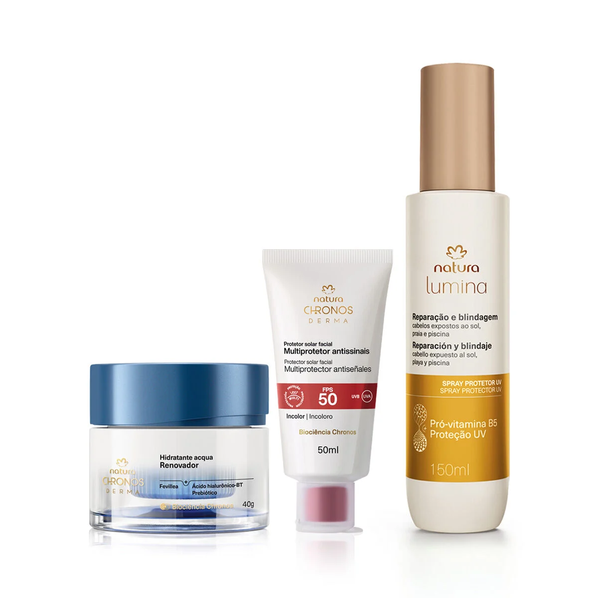 1776273973 228 Kit Verao Protetor Solar Hidratante Facial e Spray Capilar