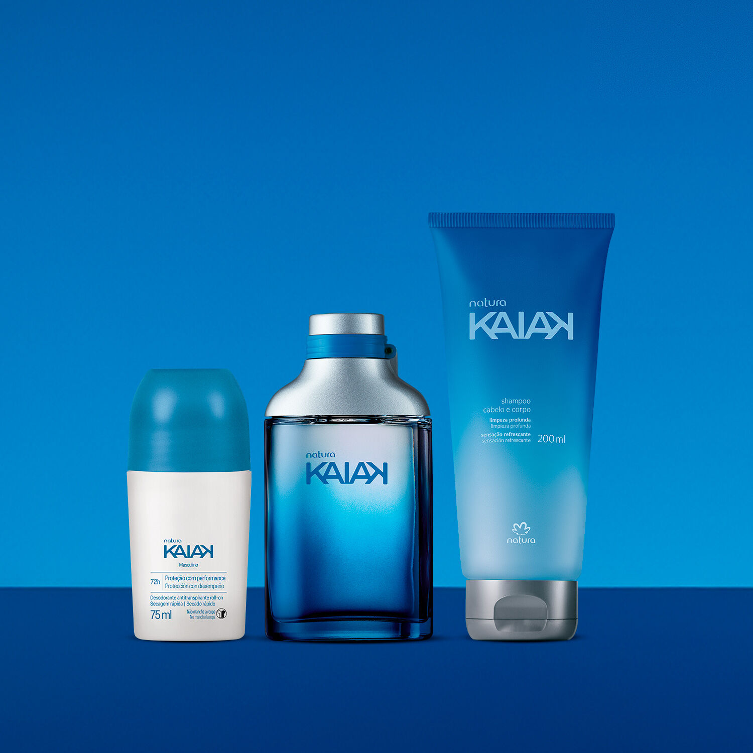 1776281602 24 Kit Kaiak Masculino Desodorante Roll on e Shampoo 3 produtos