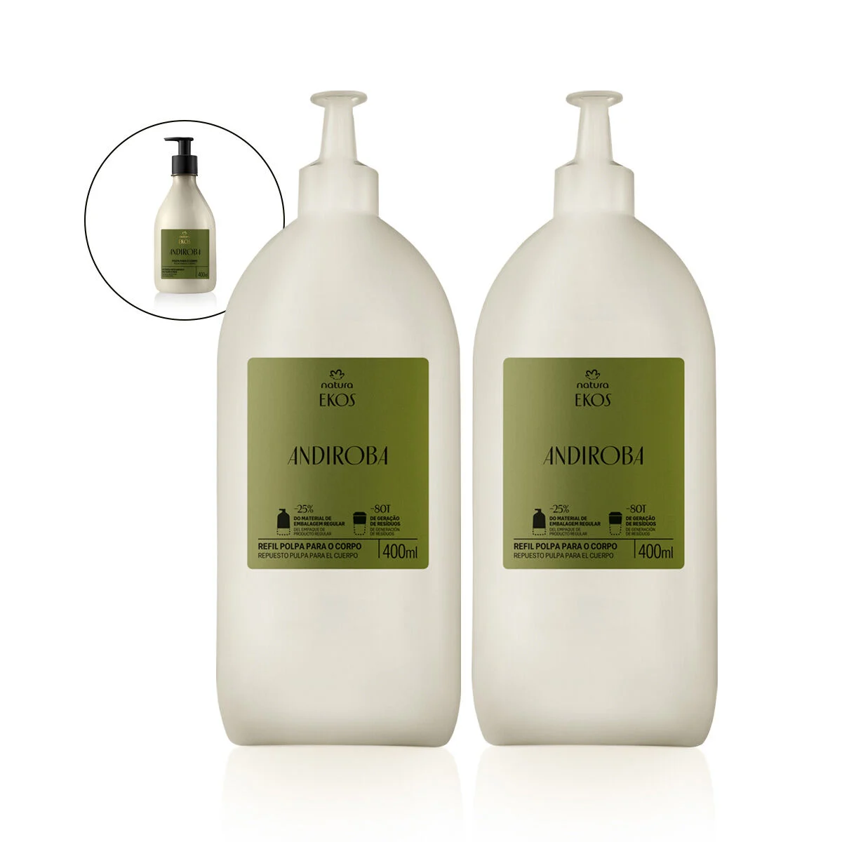 Kit Creme Desodorante Hidratante para o Corpo Ekos Andiroba