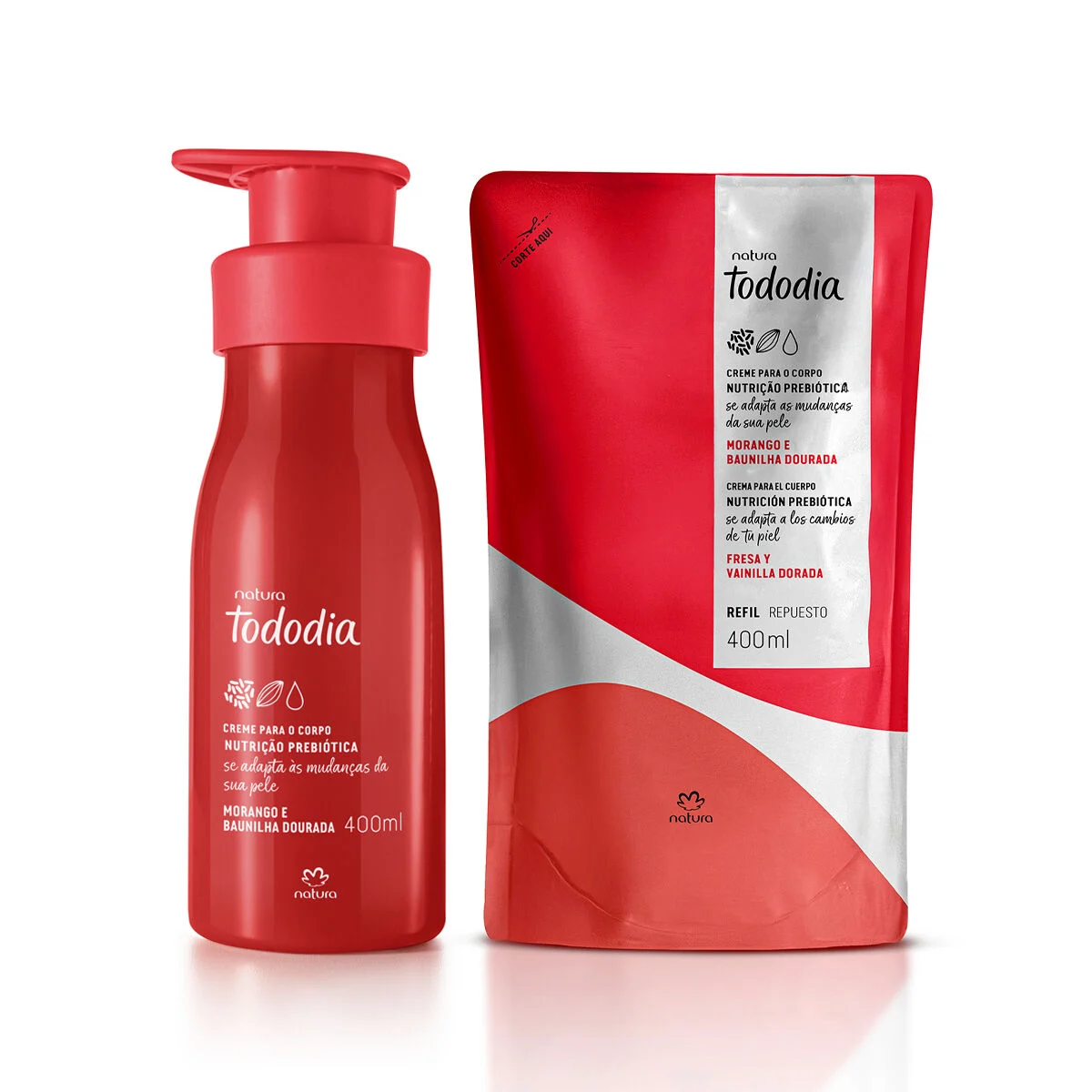 Kit Creme Desodorante Nutritivo Tododia Morango e Baunilha Dourada com