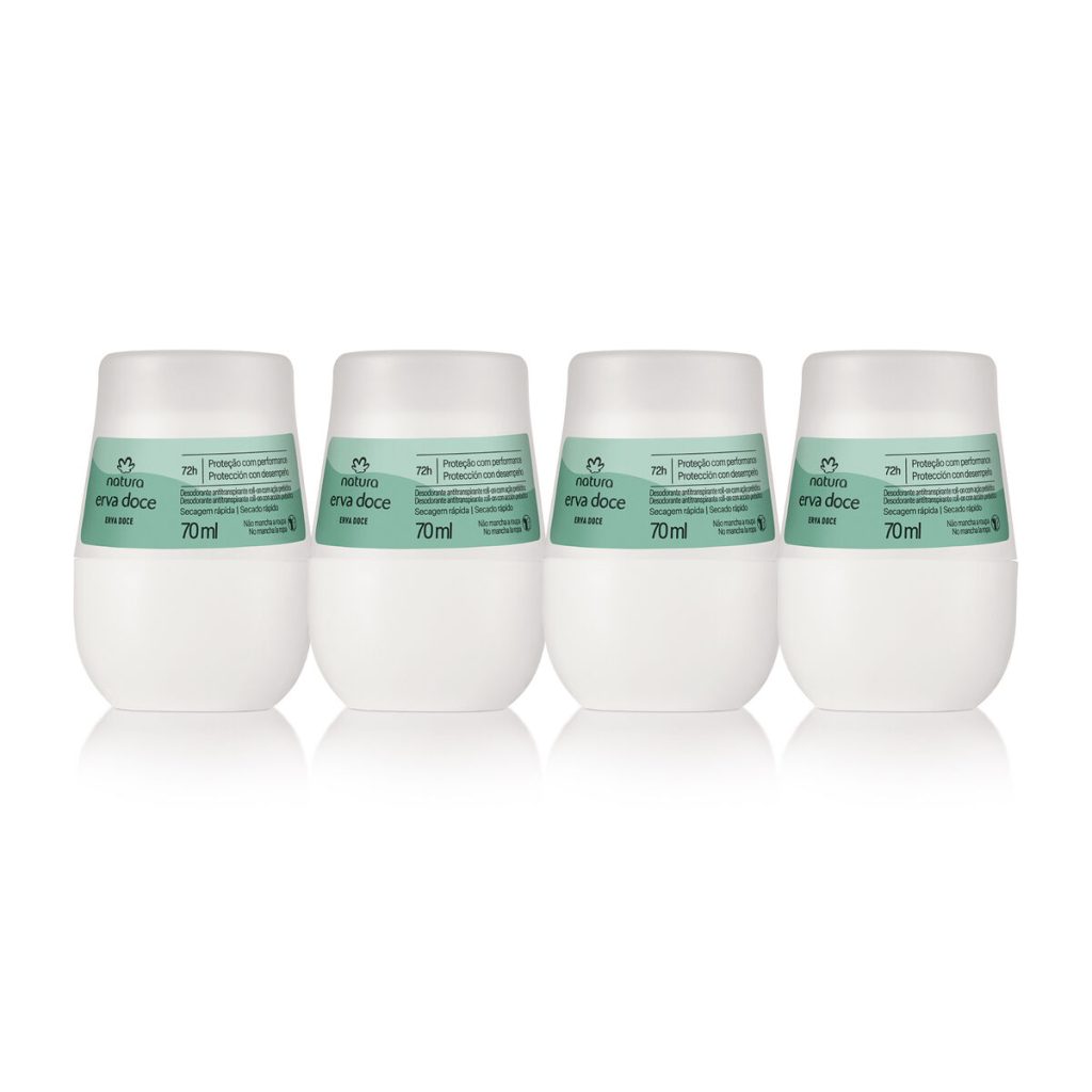 Kit Desodorante Antitranspirante Roll-on Erva Doce (4 unidades)