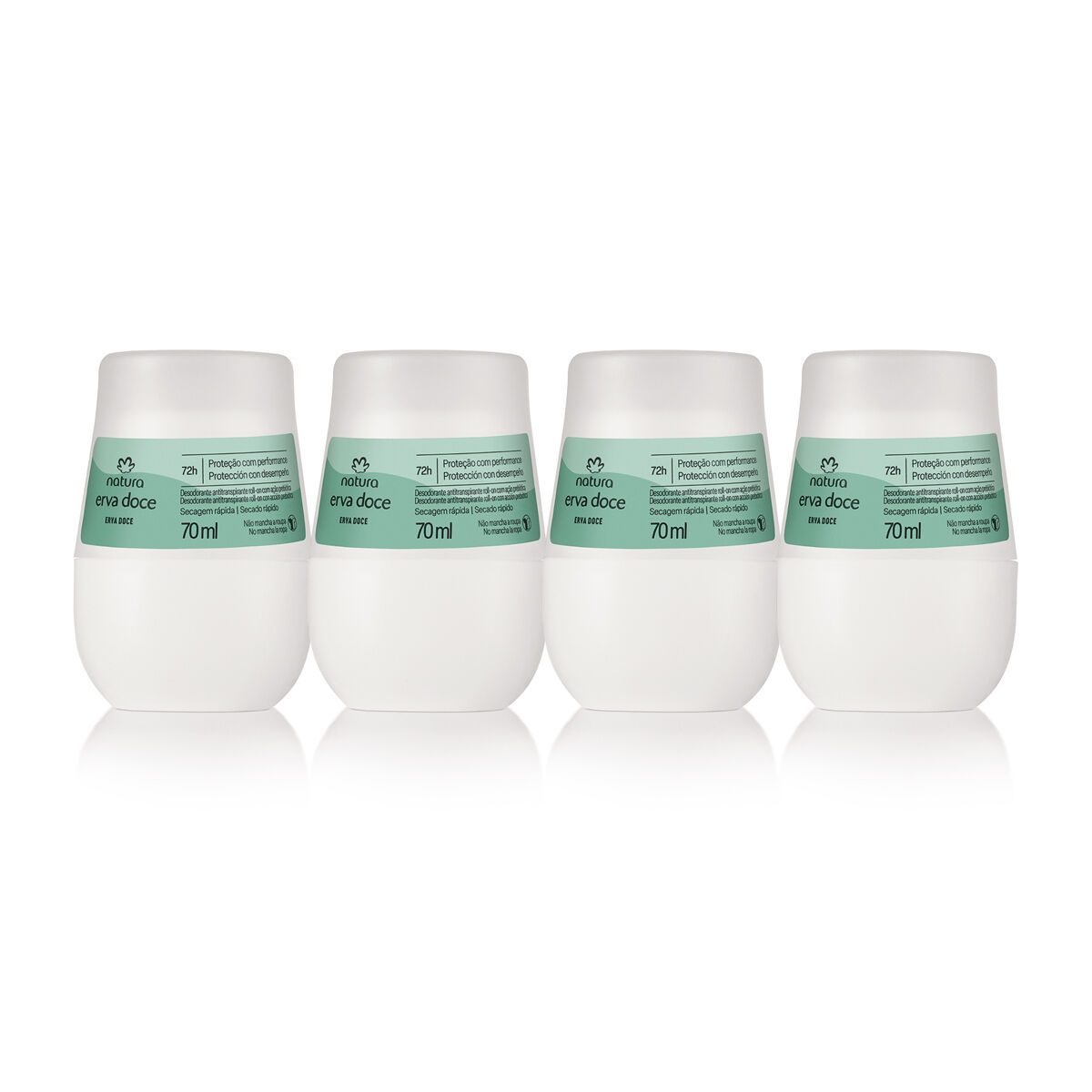 Kit Desodorante Antitranspirante Roll-on Erva Doce (4 unidades) 2 Kit Desodorante Antitranspirante Roll on Erva Doce 4 unidades