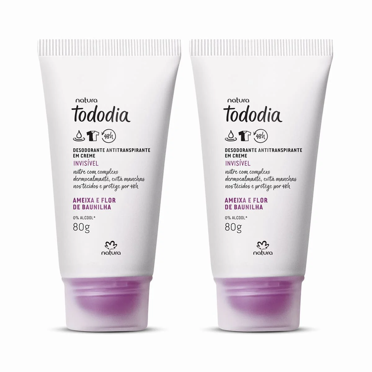Kit Desodorante Antitranspirante em Creme Ameixa e Flor de Baunilha