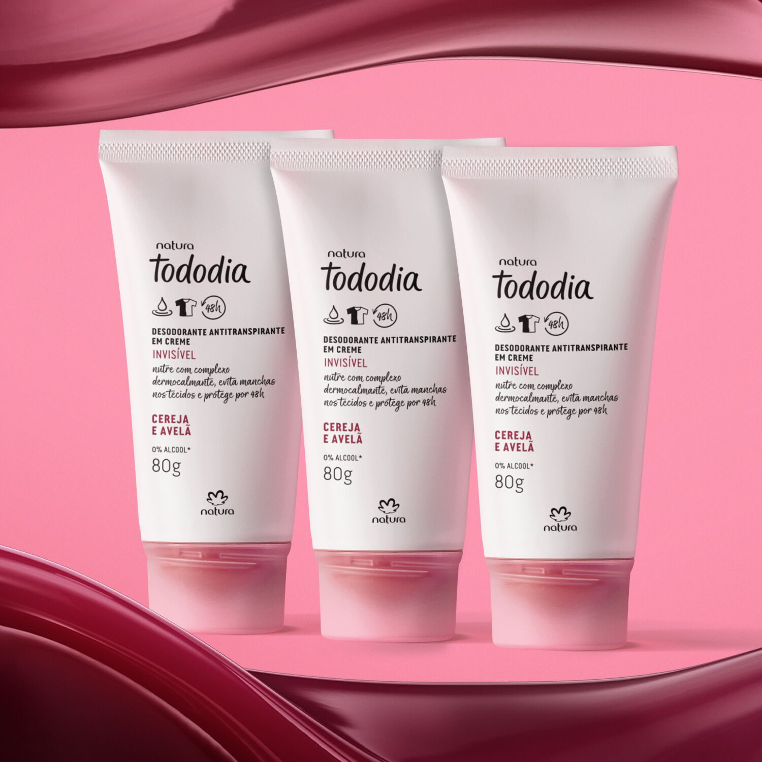 Kit Desodorante Antitranspirante em Creme Tododia Cereja e Avela 3