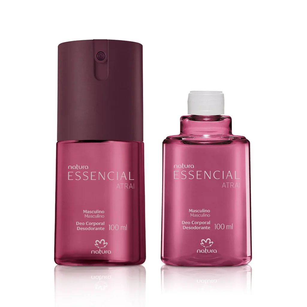 Kit Desodorante Corporal Essencial Atrai Masculino com Refil (2 produtos)