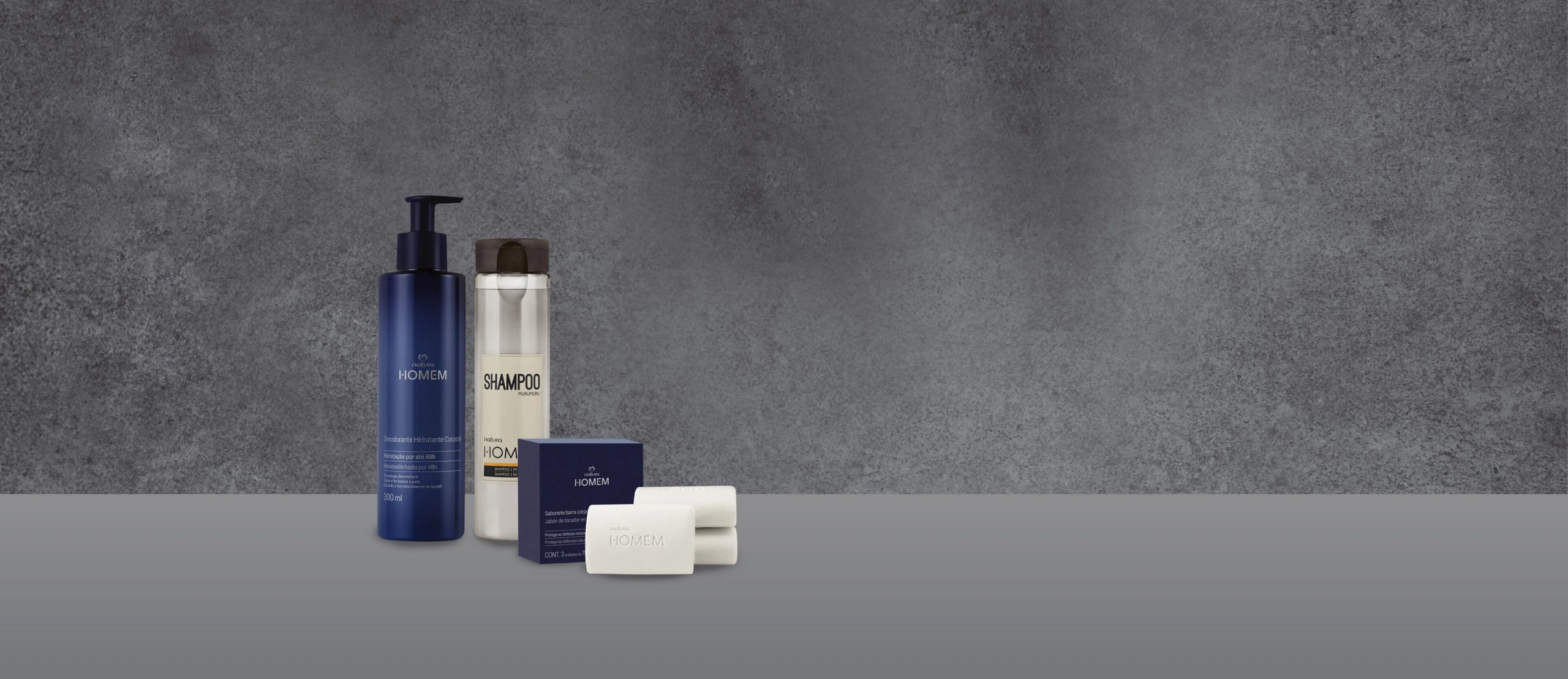 Kit Natura Homem Shampoo, Sabonete em Barra e Hidratante (3 produtos) 1 Kit Natura Homem Shampoo Sabonete em Barra e Hidratante 3 scaled