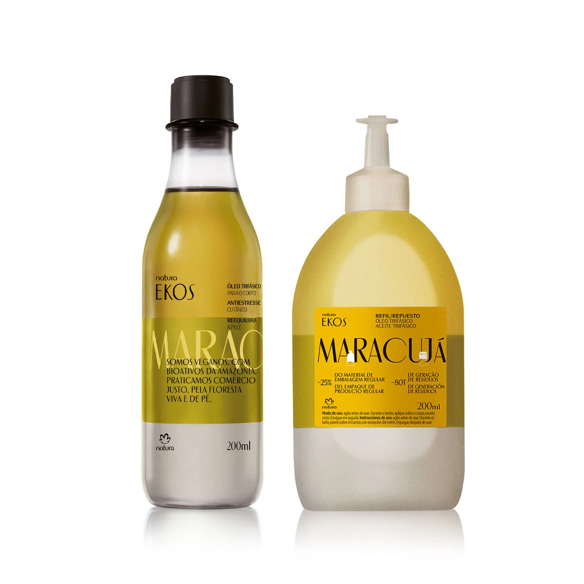 Kit Oleo Trifasico Desodorante Corporal Ekos Maracuja com Refil