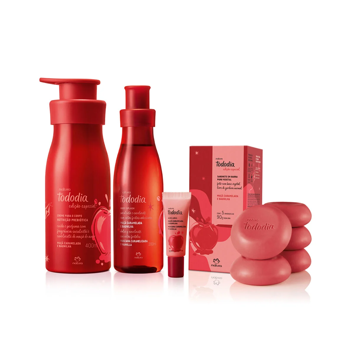 Kit Tododia Maçã Caramelada e Baunilha (4 produtos) 2 Kit Tododia Maca Caramelada e Baunilha 4 produtos