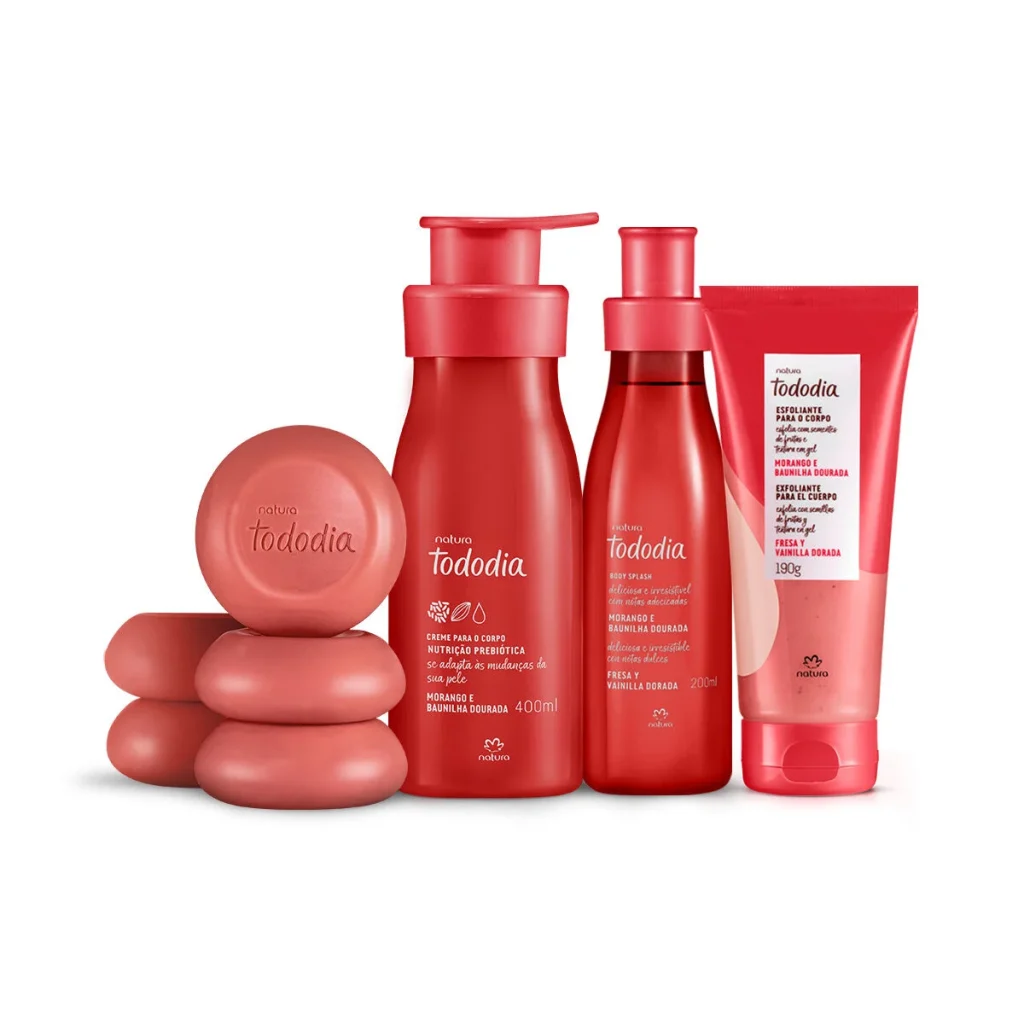 Kit Tododia Morango e Baunilha Dourada