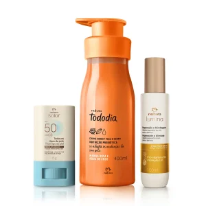 Loja 66 Kit Verão Creme Corporal Tododia Manga Rosa e Água de Coco, Spray Capilar e Protetor Facial em Stick
