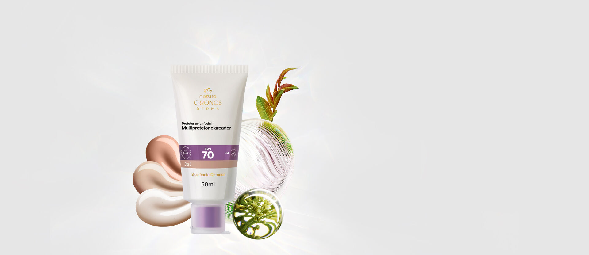 Multiprotetor Clareador de Manchas Solares FPS 70 Chronos Derma 2 Multiprotetor Clareador de Manchas Solares FPS 70 Chronos Derma