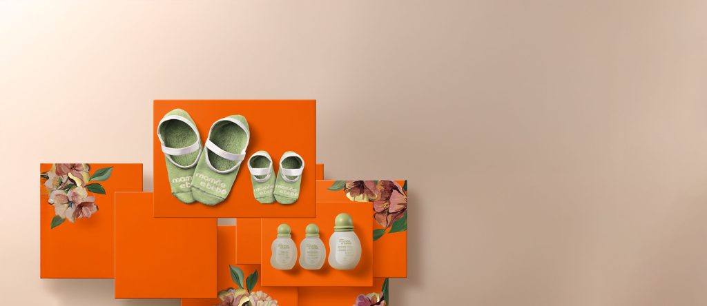 Presente Dia das Mães Natura Mamãe e Bebê Clássico com Meias