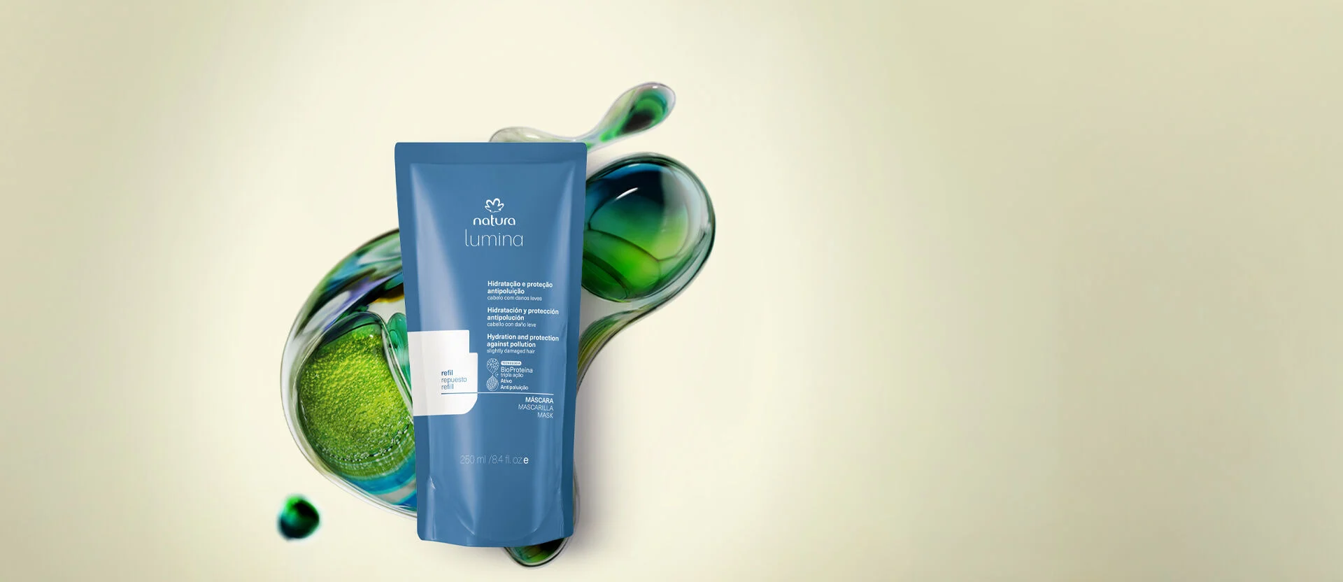 Refil Máscara Hidratante Lumina para Hidratação e Proteção Antipoluição 2 Refil Mascara Hidratante Lumina para Hidratacao e Protecao Antipoluicao