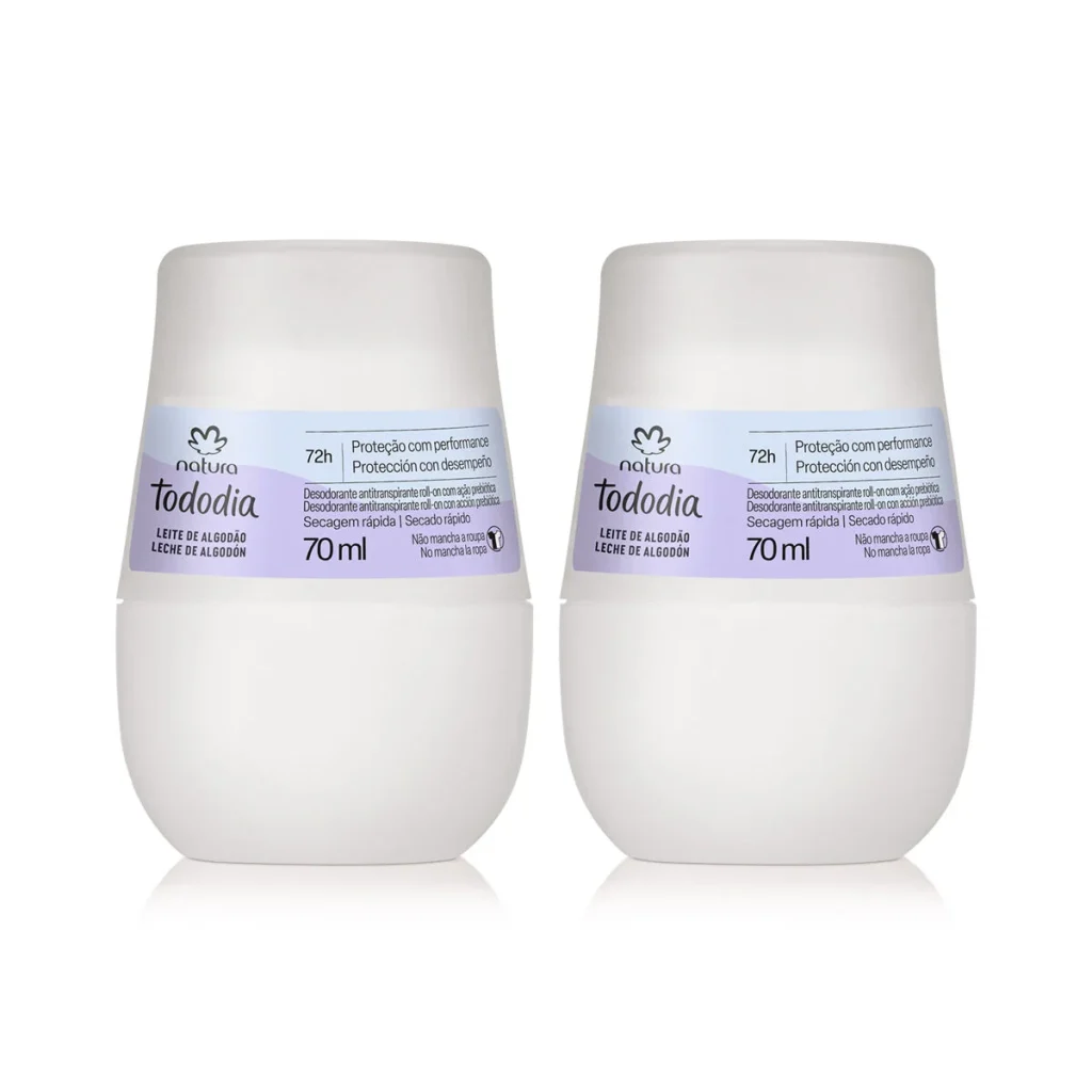 Kit Desodorante Antitranspirante Roll-on Tododia Algodão