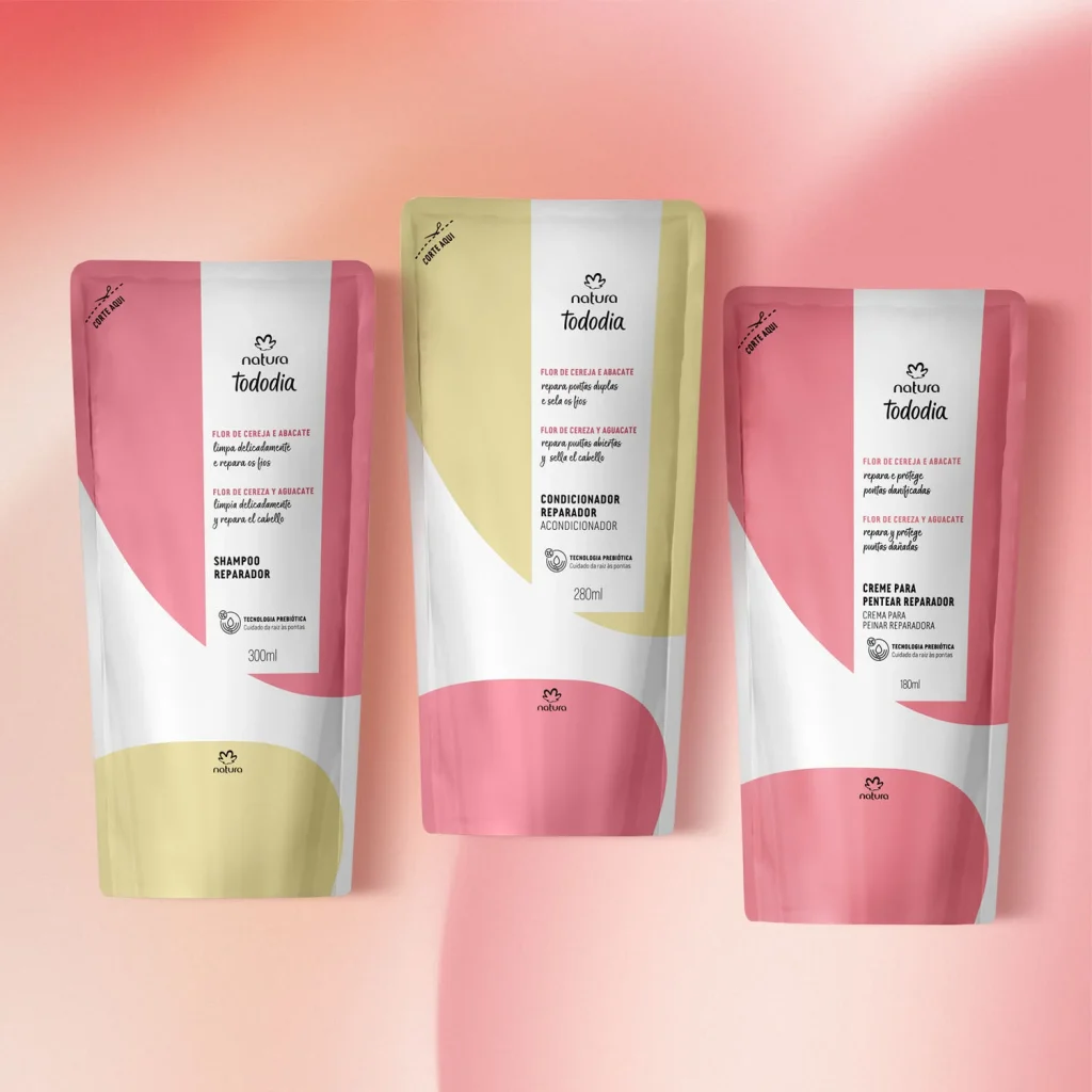 Kit Refil Natura Tododia Shampoo, Condicionador e Creme para Pentear Reparador