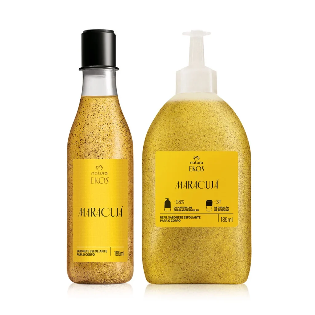 Kit Sabonete Líquido Esfoliante Ekos Maracujá com Refil