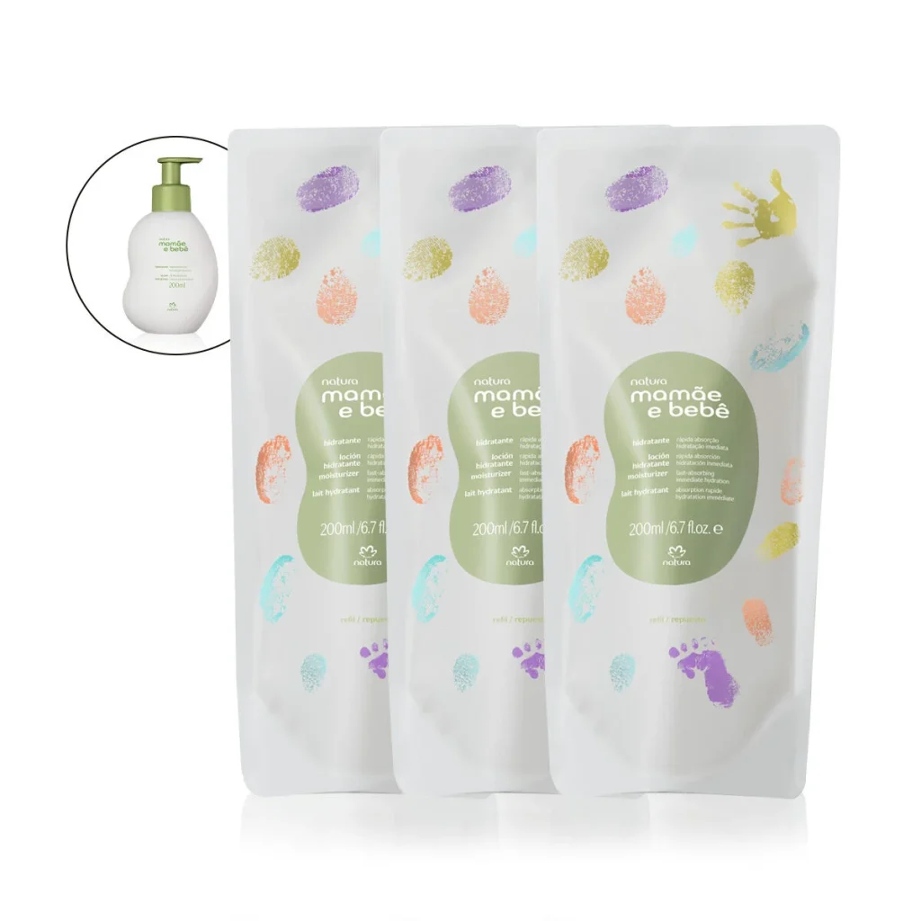 Kit Trio de Refis Hidratante Mamãe e Bebê