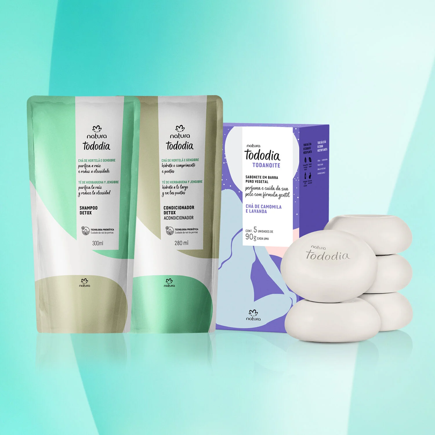 1781111668 792 Kit Refil Hidratante Shampoo Condicionador e Sabonete Natura Tododia