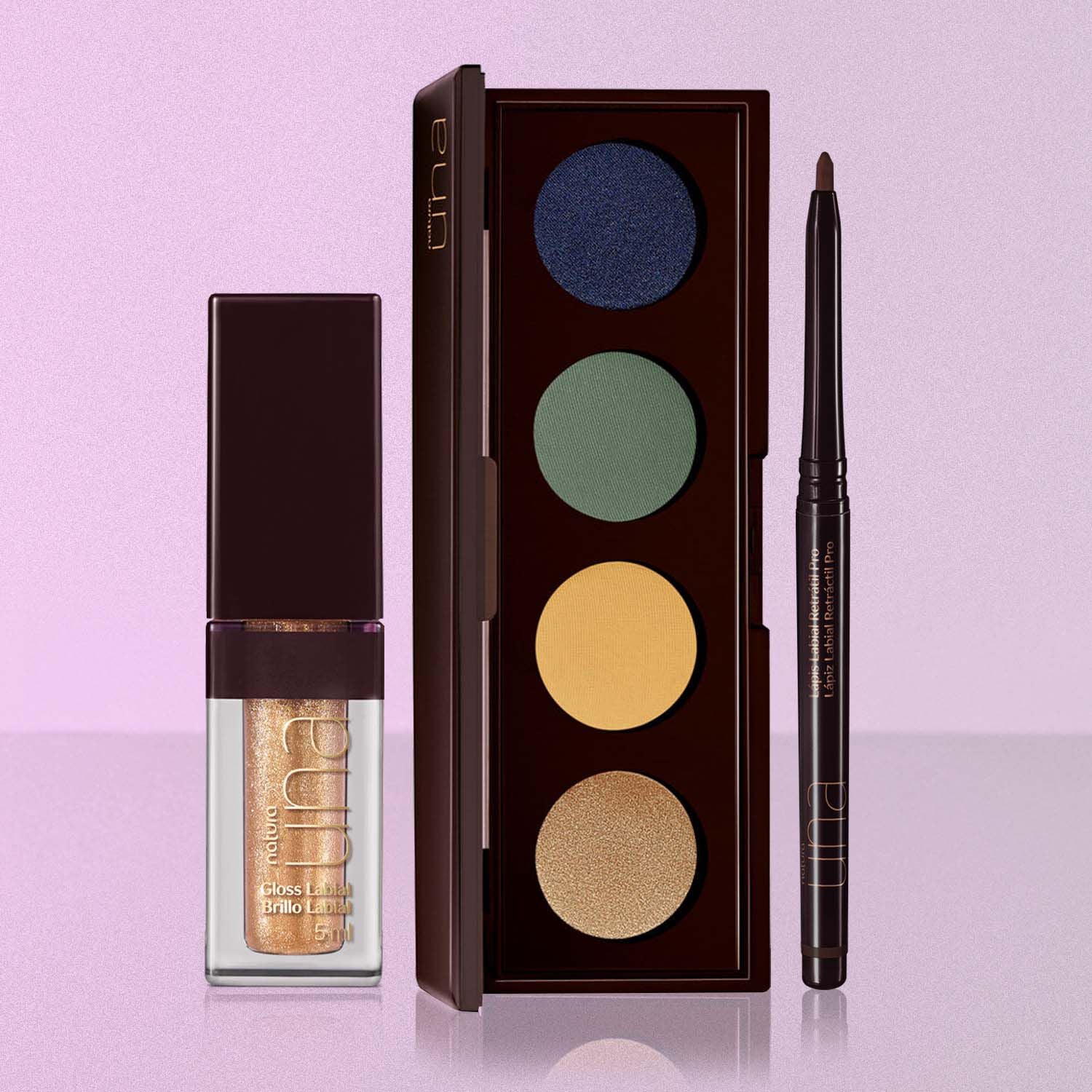 Kit Sombra, Gloss e Lápis Natura UNA Especial Copa do Mundo (3 produtos) 3 1781128600 774 Kit Sombra Gloss e Lapis Natura UNA Especial Copa do