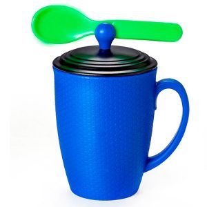 Caneca Com Tampa E Colher Azul [AVNBRA-148388]
