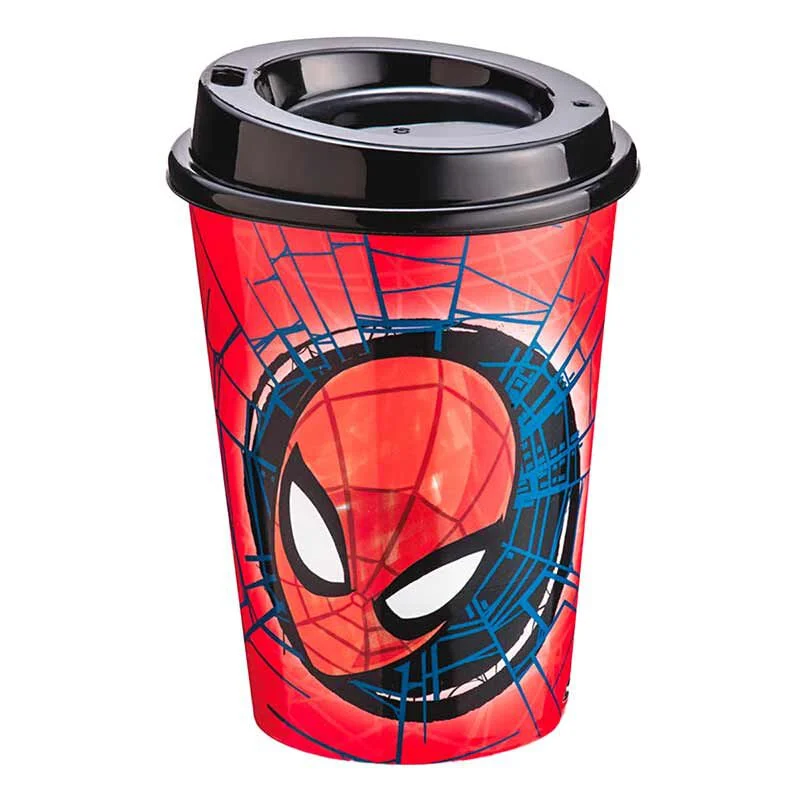 Copo Com Tampa Café Spiderman