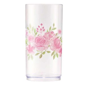 Copo de Plástico Rosa Retrô Flores [AVNBRA-158153]