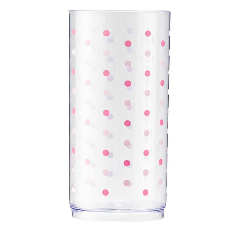 Copo de Plástico Rosa Retrô Poá