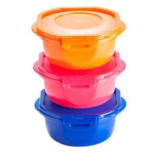 Loja 17 Jogo 3 Potes com Trava Azul, Rosa e Laranja