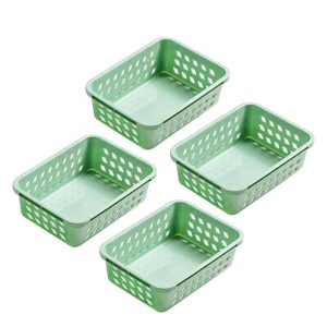 Jogo 4 Cestas Organizadoras Multiuso Verde Pistache