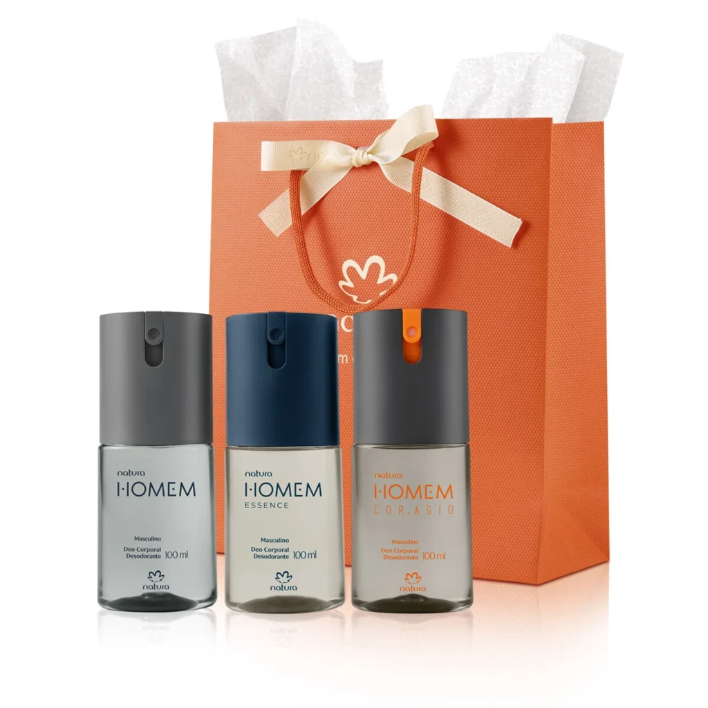 Kit Desodorante Corporal Natura Homem Clássico, Cor.Agio e Essence