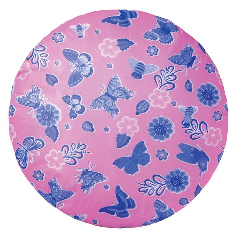 Touca de Banho Flores e Borboletas Rosa
