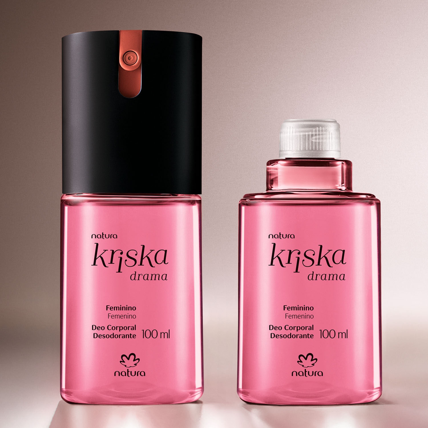 1782877392 442 Kit Desodorante Corporal Kriska Drama Feminino com Refil