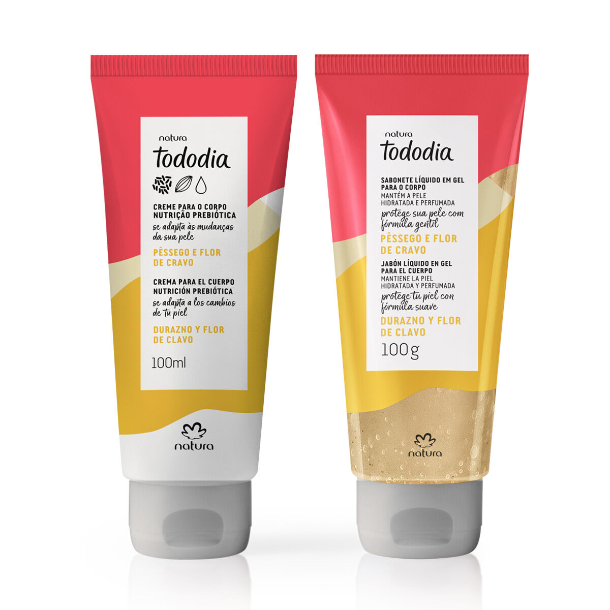 1782928060 402 Kit Creme para o Corpo e Sabonete Liquido Tododia Pessego