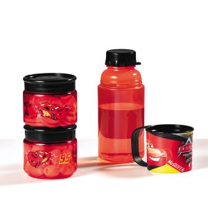 Kit 2 Potes e Garrafa Carros