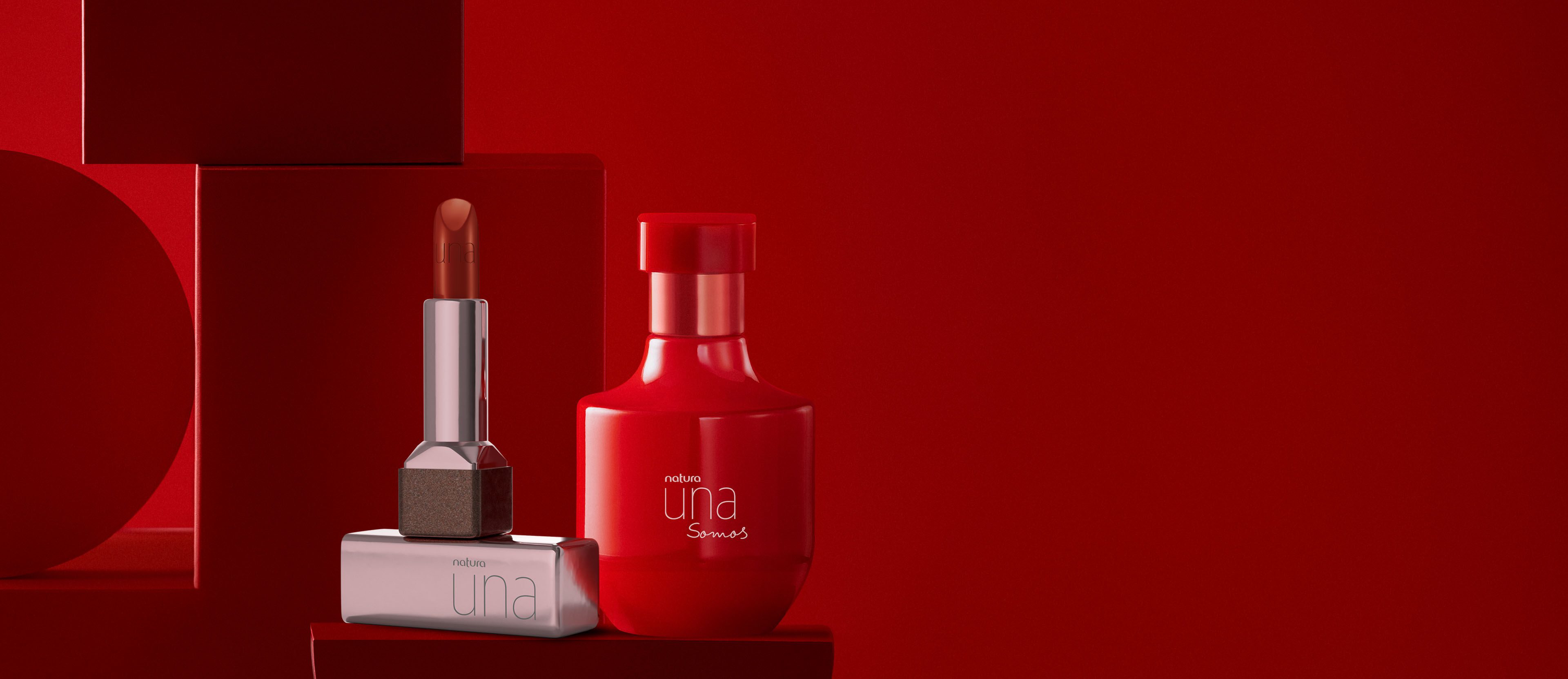 Kit Deo Parfum Una Somos e Batom CC Hidratante Vermelho