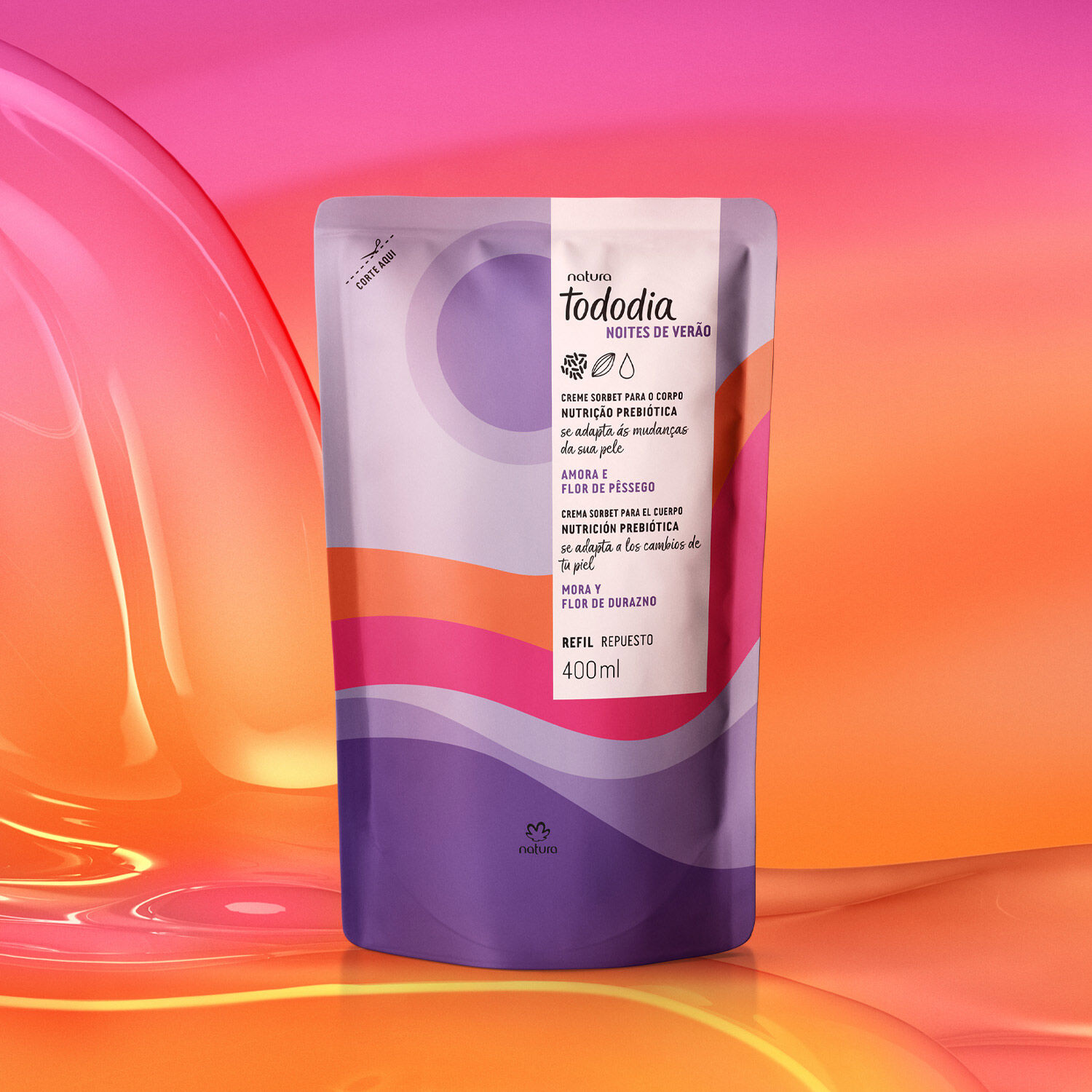 1787422063 145 Refil Creme Sorbet Desodorante Nutritivo para o Corpo Tododia Amora