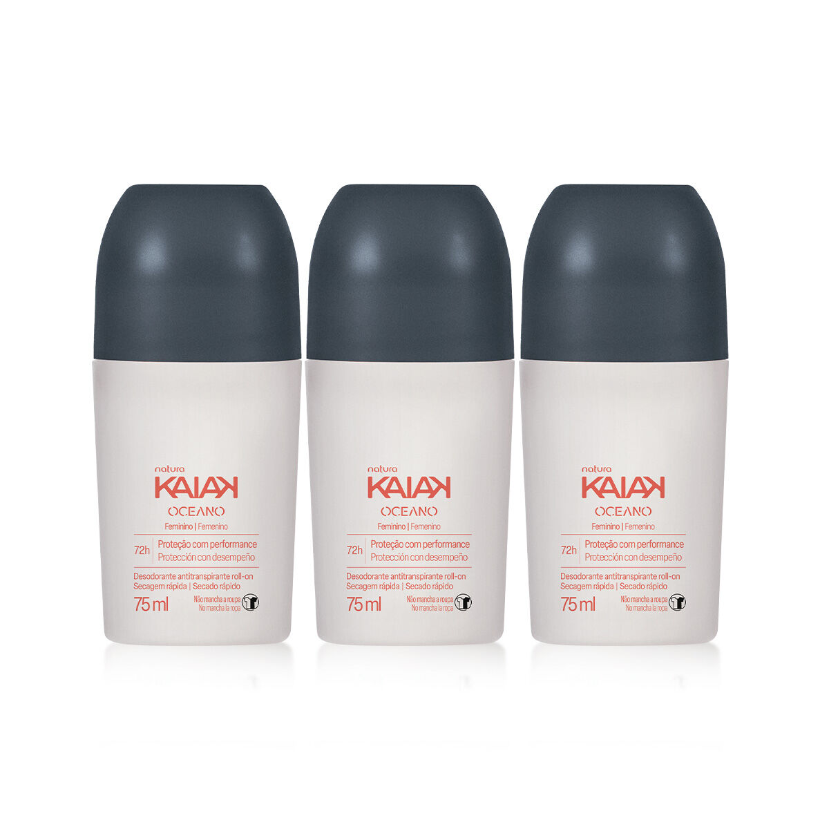 Kit Desodorante Antitranspirante Roll-on Kaiak Oceano Feminino (3 unidades) 4 1787440742 467 Kit Desodorante Antitranspirante Roll on Kaiak Oceano Feminino 3 unidades