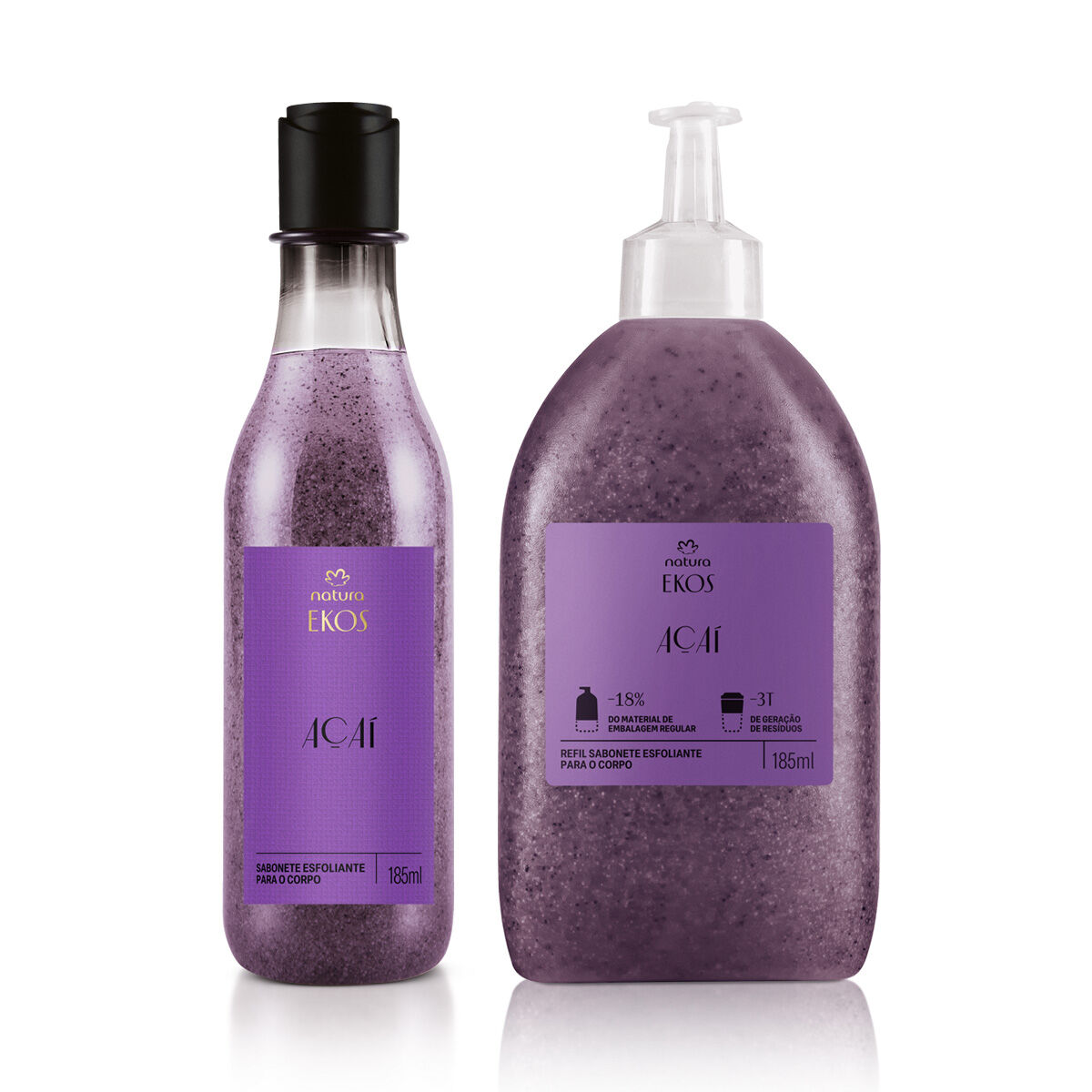 1787454866 524 Kit Sabonete Liquido Esfoliante Ekos Acai com Refil